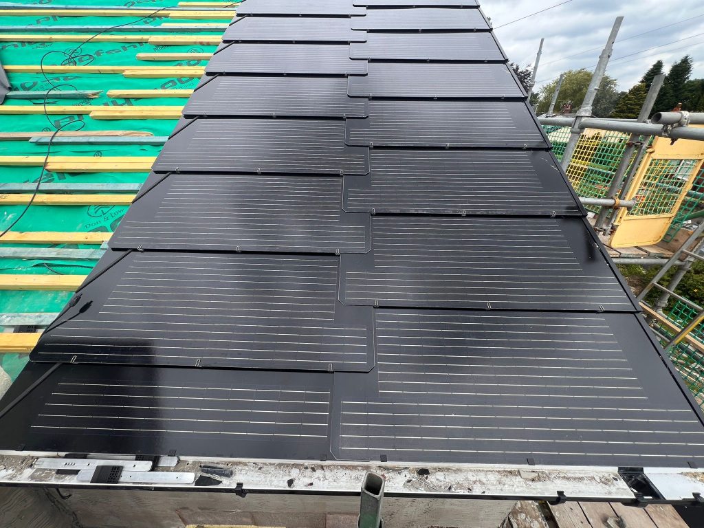 solar roofing eave to ridge at gable