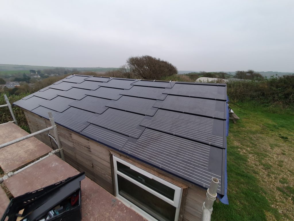 garden room with solar tiles