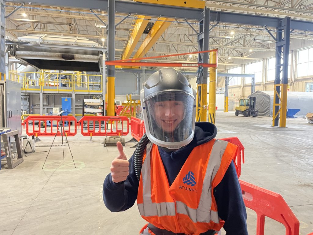 Man in respirator